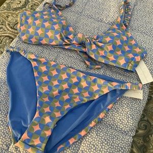 NWT SzXL Raisins Swimwear Co geometric bikini 👙